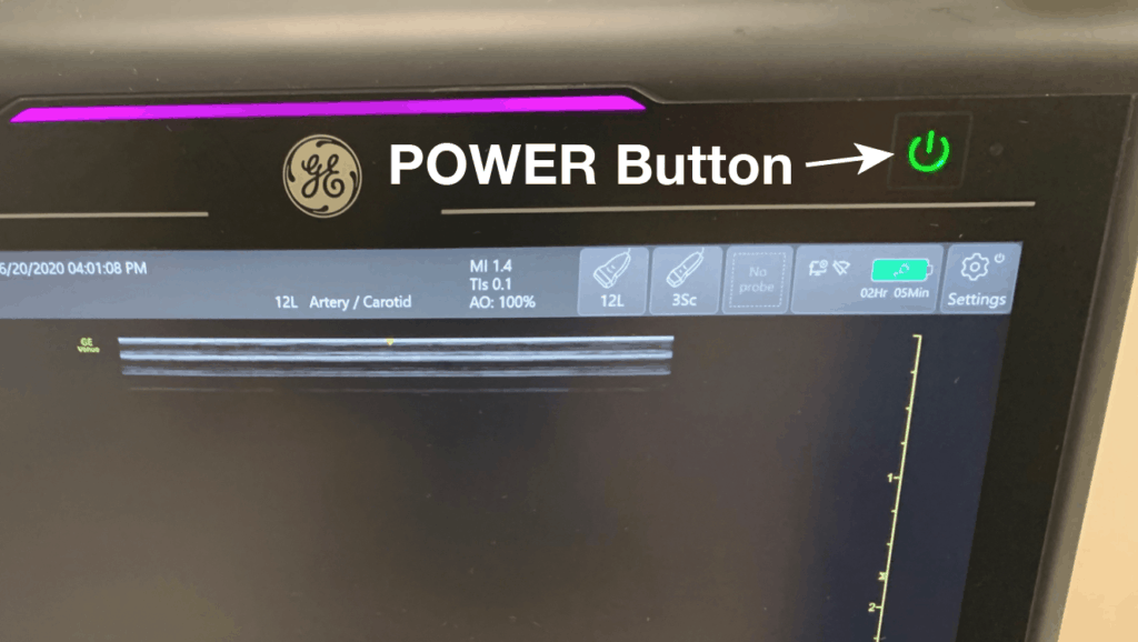 Ultrasound Machine Power Button