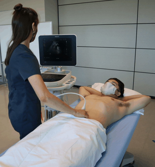 Bladder Ultrasound patient and machine positioning