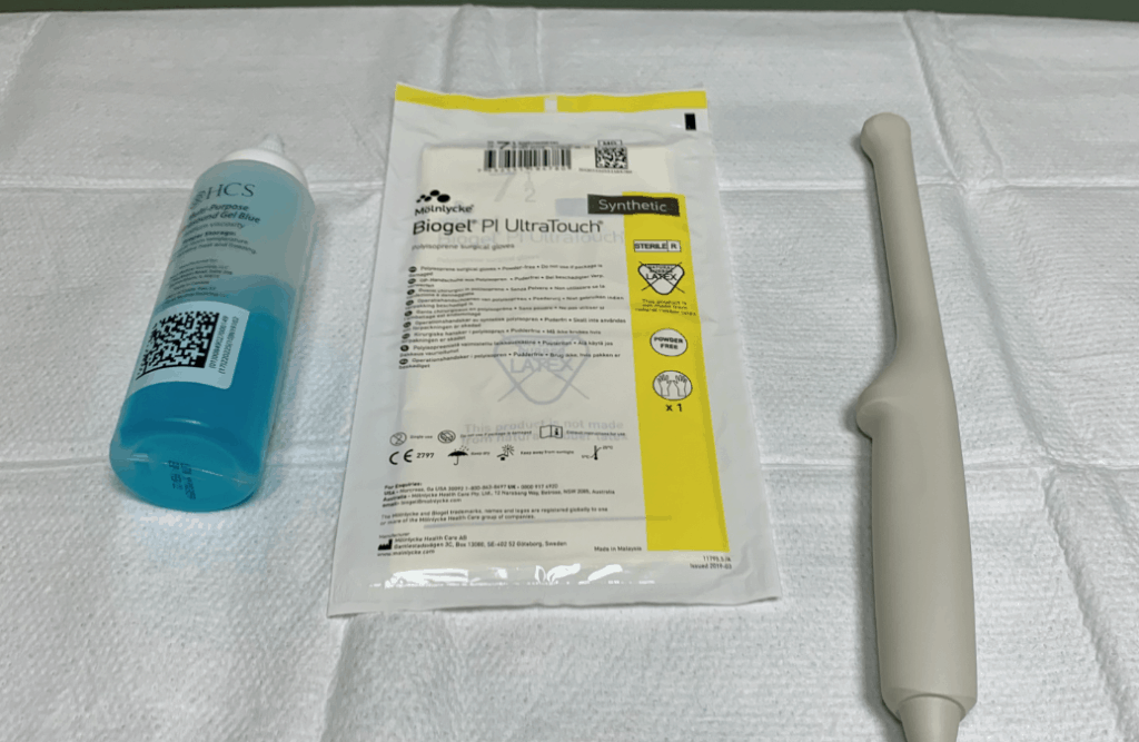 Endocavitary Transvaginal Ultrasound Probe Setup