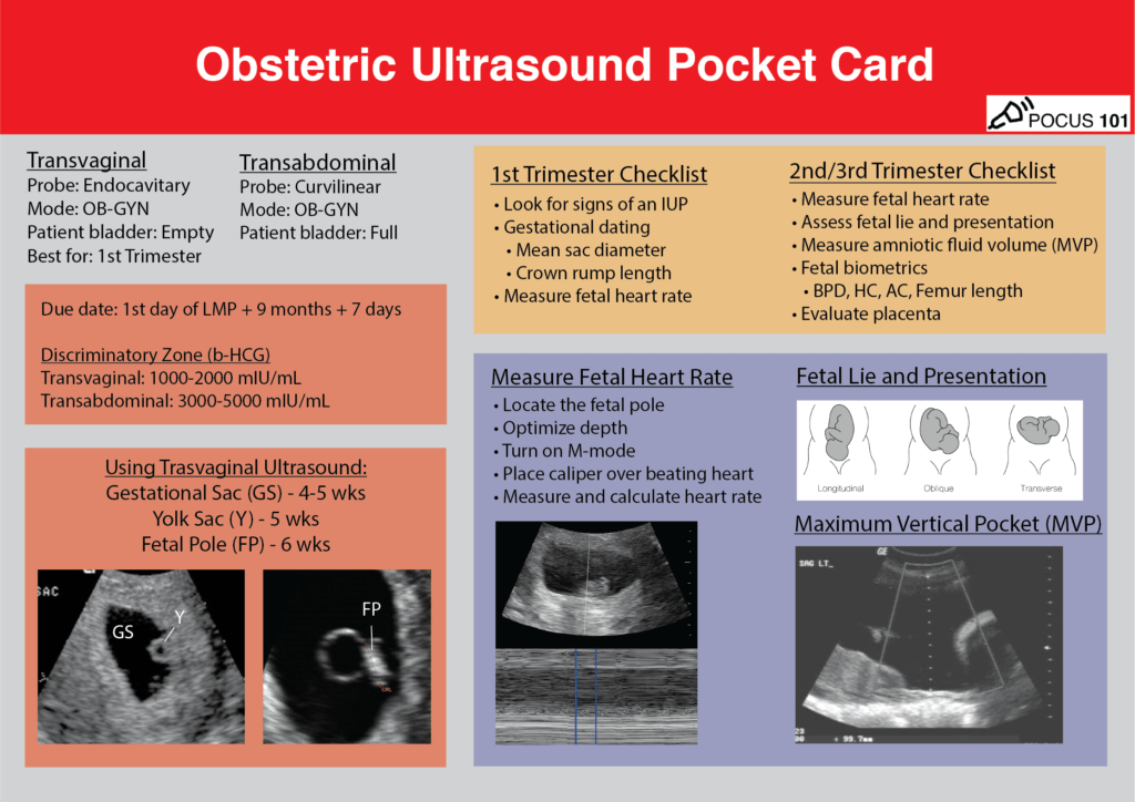 OB Obstetric Ultrasound Pocket Card Image