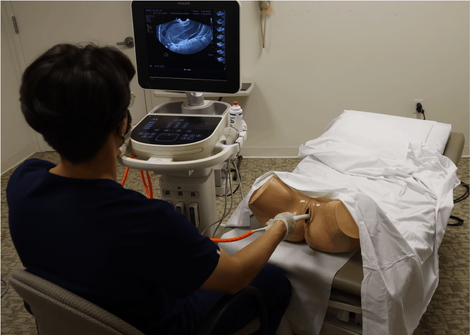 Ultrasound Machine and Patient Positioning for Gynecology Pelvic Ultrasound