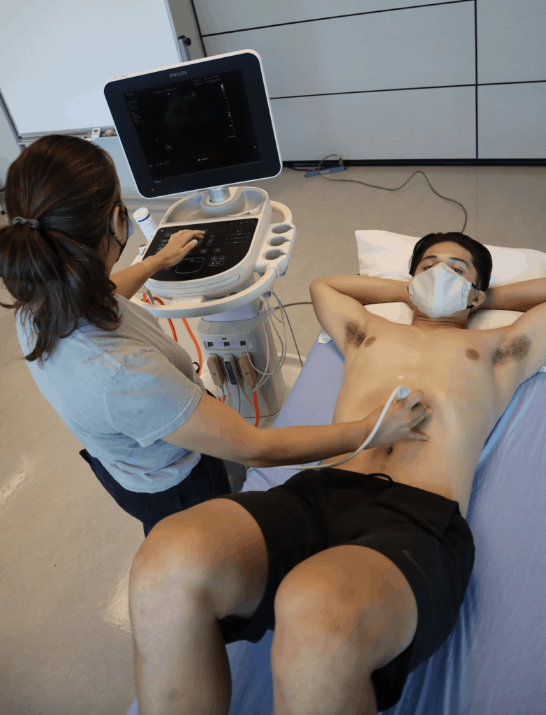 Abdominal Ultrasound Preparation - Patient and machine